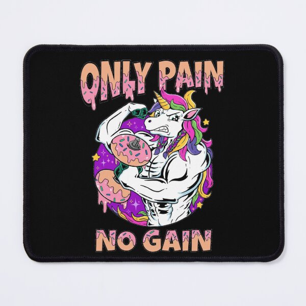 Item preview, Only Pain No Gain Funny Unicorn Gym Weightlifting Donut Workout designed and sold by Neon Bones Studio.