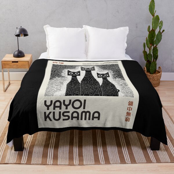 Item preview, Inspired by Yayoi Kusama Three Cats Poster, Tokyo 1998 Art Print, Polka Dot Cats Wall Decor designed and sold by scrambledpeg.