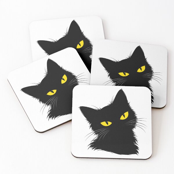Item preview, Peeking Black Cat Yellow Eyes Halloween designed and sold by chattsuede.