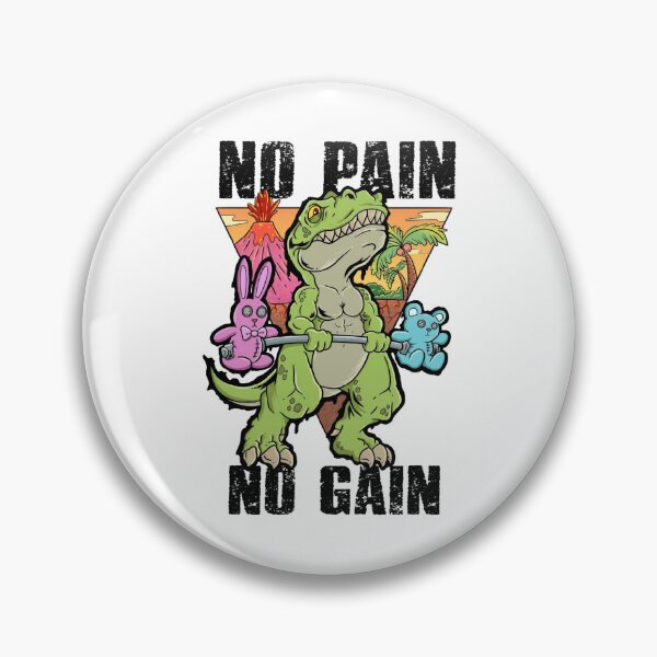 Item preview, No Pain No Gain T-Rex Weightlifting Funny Dinosaur Gym  designed and sold by Neon Bones Studio.