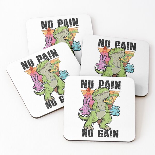 Item preview, No Pain No Gain T-Rex Weightlifting Funny Dinosaur Gym  designed and sold by Neon Bones Studio.