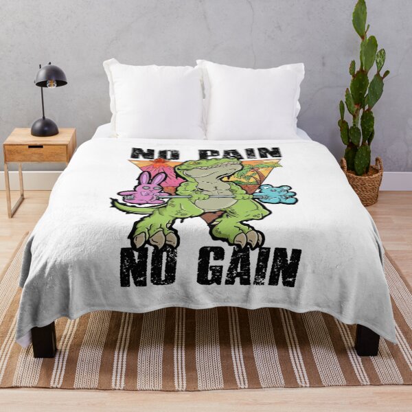 Item preview, No Pain No Gain T-Rex Weightlifting Funny Dinosaur Gym designed and sold by Neon Bones Studio.