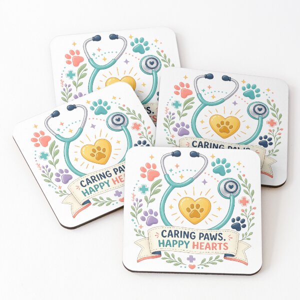 Item preview, Caring Paws Happy Hearts Veterinary Stethoscope Pet Care Floral Design designed and sold by inkoutninja.