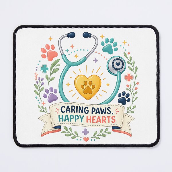 Item preview, Caring Paws Happy Hearts Veterinary Stethoscope Pet Care Floral Design designed and sold by inkoutninja.