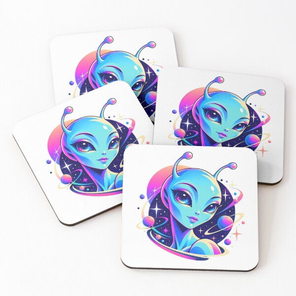 Item preview, Synthwave Alien Cosmic Space Girl Portrait designed and sold by chattsuede.