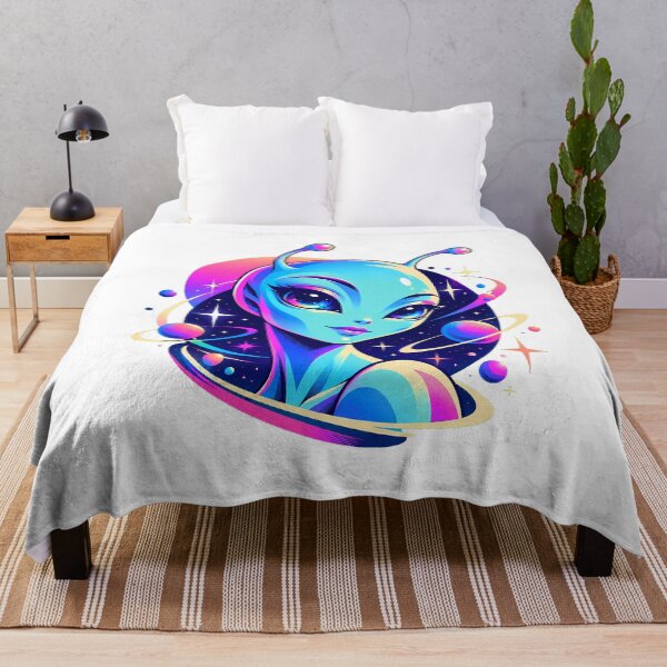 Item preview, Synthwave Alien Cosmic Space Girl Portrait designed and sold by chattsuede.