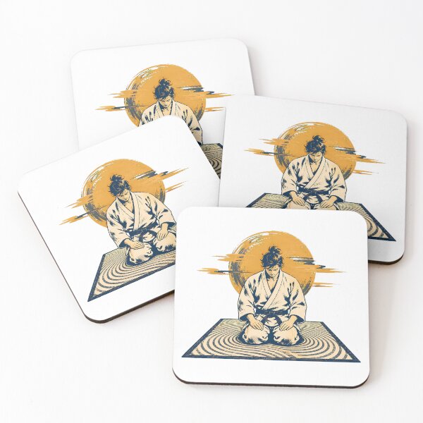 Item preview, Zen Jiu Jitsu Kneeling Samurai Warrior In Seiza designed and sold by chattsuede.