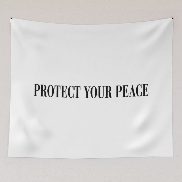 Item preview, Protect Your Peace - Minimalist Self Care Quote in Black Bold Typography designed and sold by ModdiesColors.