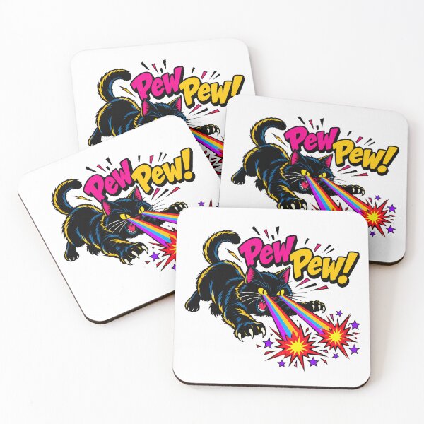Item preview, Pew Pew Cat Retro Pop Art designed and sold by chattsuede.