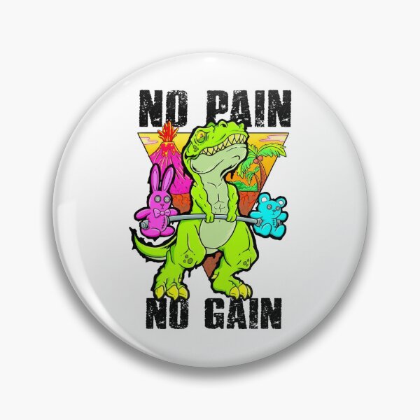 Item preview, No Pain No Gain T-Rex Gym Weightlifting Funny Dinosaur Workout designed and sold by Neon Bones Studio.