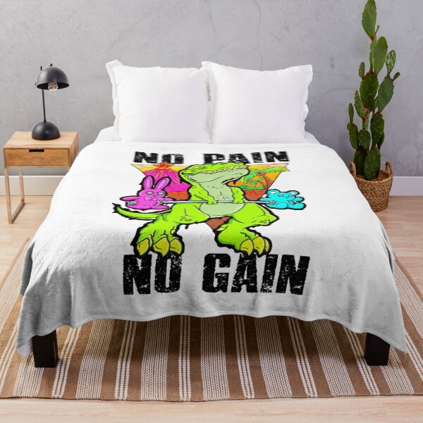 Item preview, No Pain No Gain T-Rex Gym Weightlifting Funny Dinosaur Workout designed and sold by Neon Bones Studio.