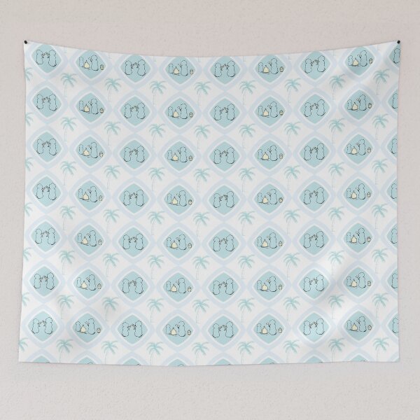 Item preview, Doggie beach day sandcastle in greens designed and sold by Quiet Waters Design.