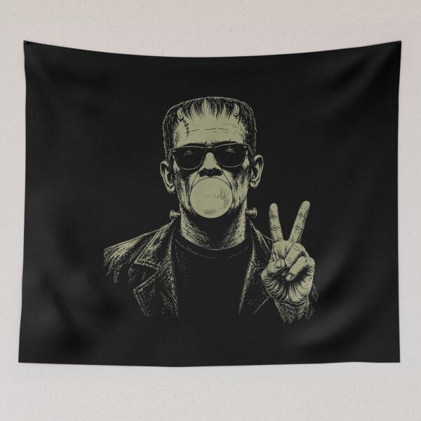 Item preview, Vintage 90s Frankenstein Blowing Bubblegum Heart Sunglasses  designed and sold by ArunikaVelora.