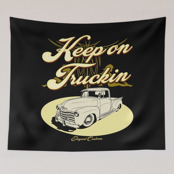 Item preview, 1949 to 1953 Step Side Truck Thriftmaster with text Keep on Truckin - Lowrider, Kustom, Hot Rod, Muscle Car designed and sold by Elegant Customs.