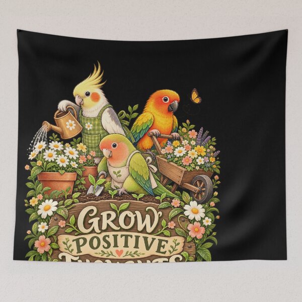 Item preview, Grow Positive Thoughts Parrot Garden designed and sold by Knightzoro Studio.