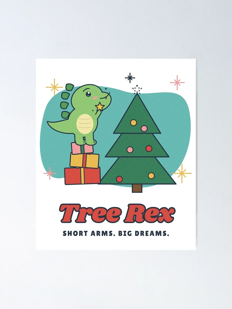 Aperçu 1 sur 3. Poster avec l'œuvre Tree Rex Funny T-Rex Christmas Tree Dinosaur créée et vendue par somebasic.
