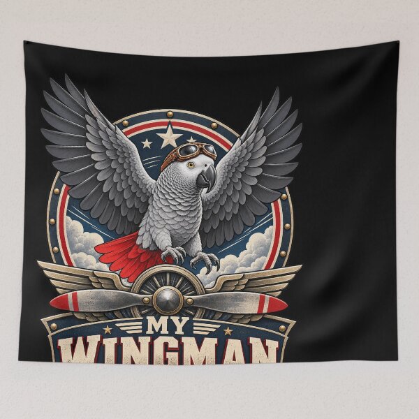 Item preview, My African Grey Is My Wingman designed and sold by Knightzoro Studio.