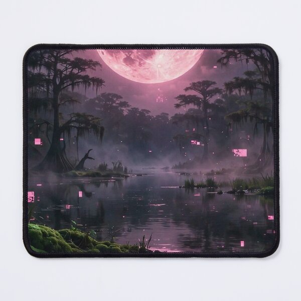 Item preview, Pink Moon Over the Swamp — Landscape designed and sold by DemikunLira.