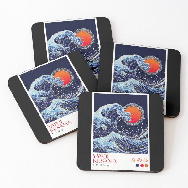 Item preview, Inspired by Yayoi Kusama Great Wave Poster, Tokyo Ocean Art Print, Polka Dot Wave Wall Decor designed and sold by scrambledpeg.