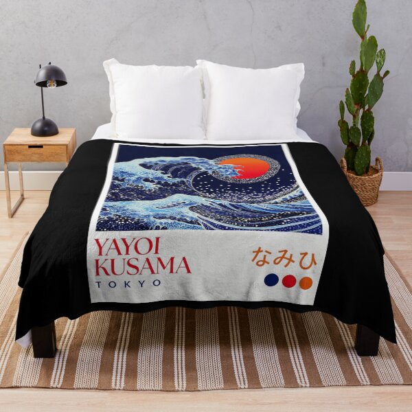 Item preview, Inspired by Yayoi Kusama Great Wave Poster, Tokyo Ocean Art Print, Polka Dot Wave Wall Decor designed and sold by scrambledpeg.