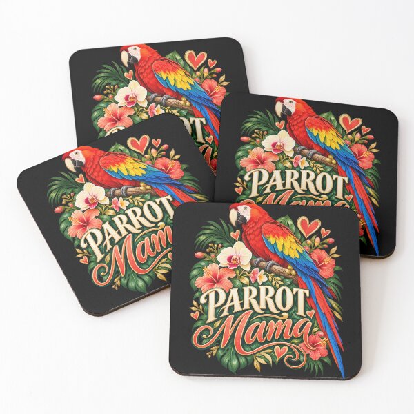 Item preview, Scarlet Macaw Parrot Mama Floral designed and sold by Knightzoro Studio.