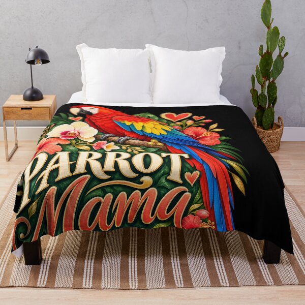 Artikelvorschau, Scarlet Macaw Parrot Mama Floral entworfen und verkauft von Knightzoro Studio.