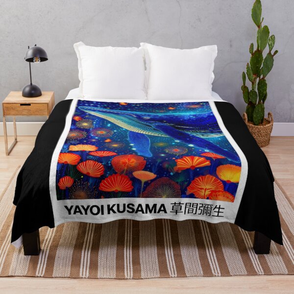 Item preview, Inspired by Yayoi Kusama Blue Whale Poster, Underwater Ocean Art Print, Polka Dot Whale Wall Decor designed and sold by MorningJoco.