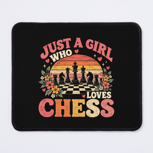 Item preview, Just A Girl Who Loves Chess Female Player Strategy Game designed and sold by SkeletonsDanger.