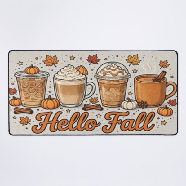 Item preview, Hello Fall Cozy Pumpkin Spice Drinks Art designed and sold by Mindful56.