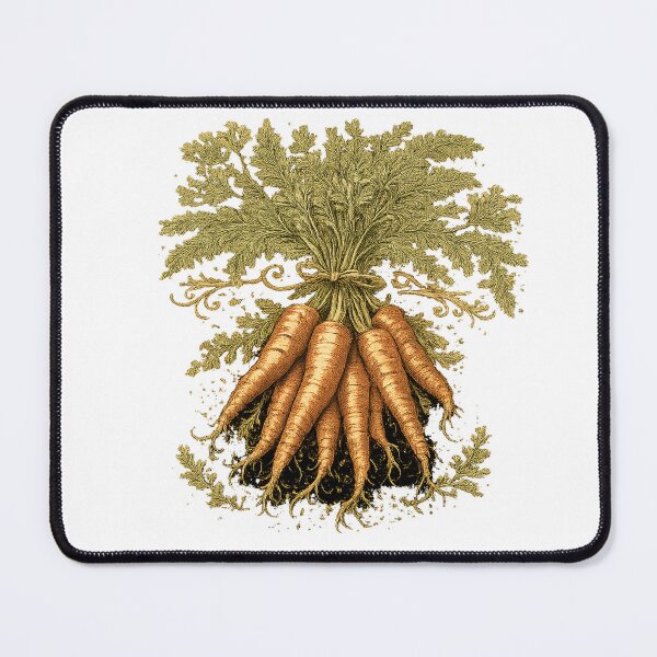 Item preview, Vintage Carrot Bunch Botanical Garden Harvest Root Vegetable Illustration designed and sold by inkoutninja.