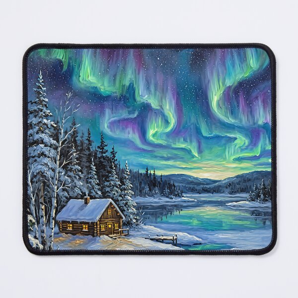 Item preview, Northern Lights Winter Cabin by the Frozen Lake designed and sold by FrozenFits.