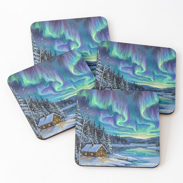 Item preview, Northern Lights Winter Cabin by the Frozen Lake designed and sold by FrozenFits.