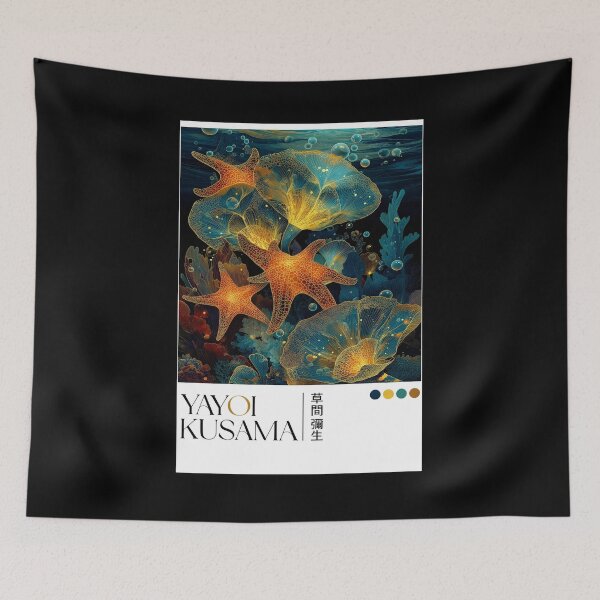 Item preview, Inspired by Yayoi Kusama Starfish Poster, Underwater Ocean Art Print, Polka Dot Marine Wall Decor designed and sold by ArleenCostums.