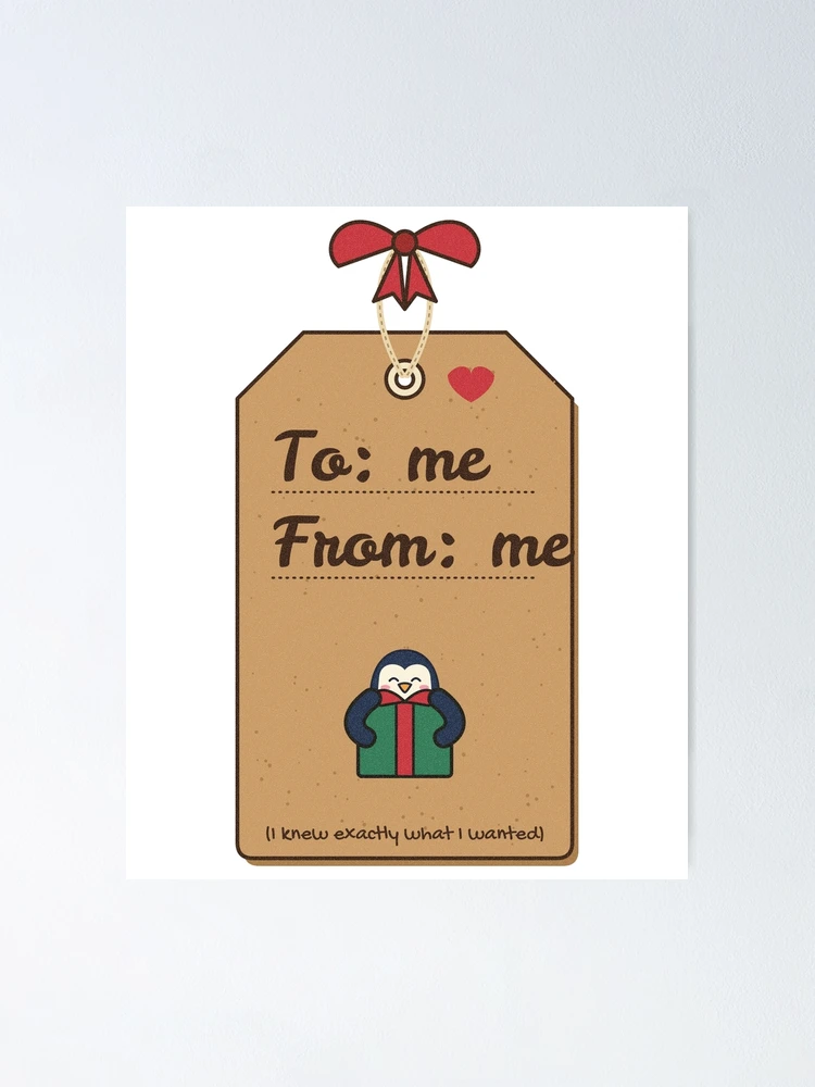 Imagen 1 de 3, Póster con la obra To Me From Me Funny Christmas Gift Tag Penguin, diseñada y vendida por somebasic.