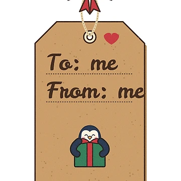 Vorschaubild zum Design To Me From Me Funny Christmas Gift Tag Penguin von somebasic