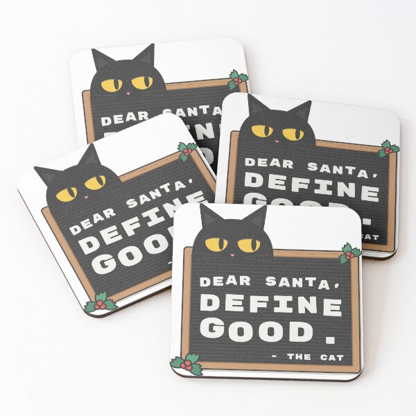 Item preview, Dear Santa Define Good Funny Black Cat Christmas designed and sold by somebasic.