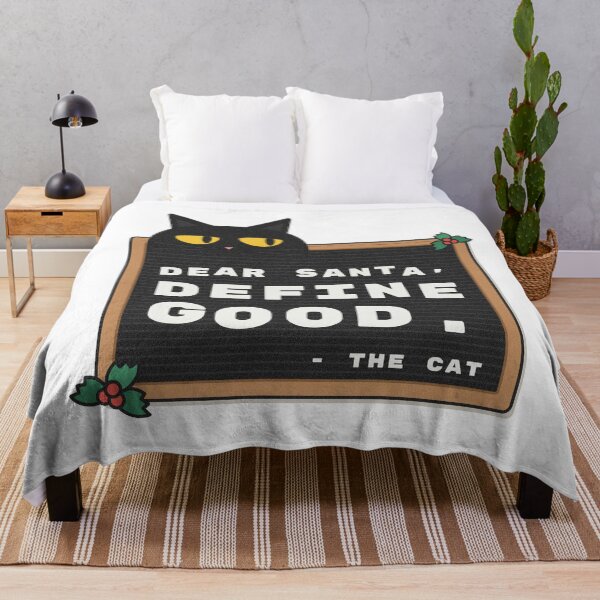 Item preview, Dear Santa Define Good Funny Black Cat Christmas designed and sold by somebasic.