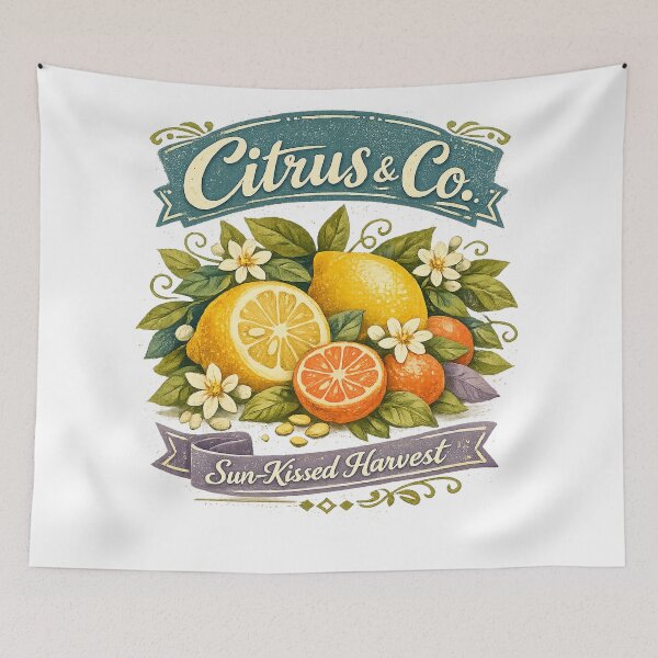 Item preview, Citrus & Co Sun-Kissed Harvest Vintage Lemon Orange Botanical Market Design designed and sold by inkoutninja.