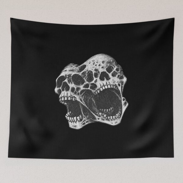Item preview, Melting Screaming Skull Vintage Goth Horror Grunge designed and sold by yarnell-press.