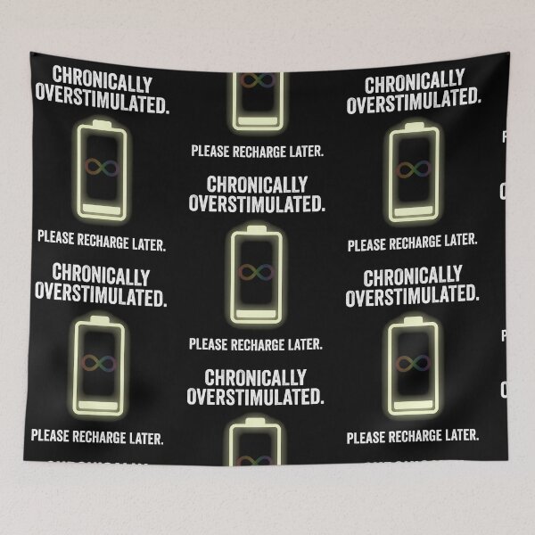 Item preview, Chronically Overstimulated Please Recharge Later — Funny Neurodivergent Shirt, ADHD Autism Sensory Overload Tee designed and sold by Luminari Creations.
