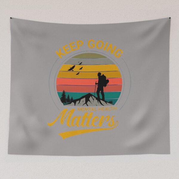 Item preview, Keep Going Mental Health Hiker Sunset-77 designed and sold by JohannesNeukirc.
