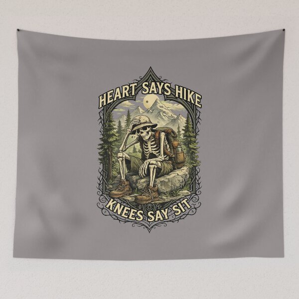 Item preview, Heart Says Hike Knees Say Sit Skeleton-19 designed and sold by SandraSampaio.