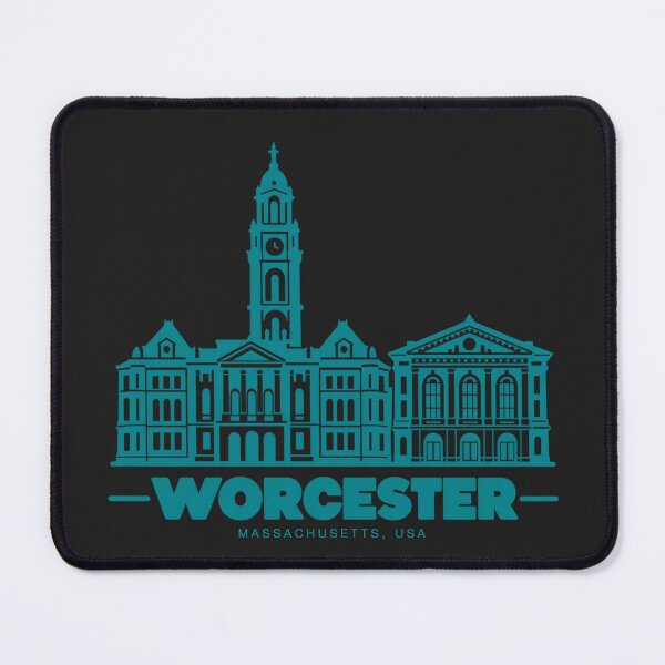 Artikelvorschau, Worcester Massachusetts USA – Wahrzeichen-Poster (Linienzeichnung) entworfen und verkauft von CMYKStudio.