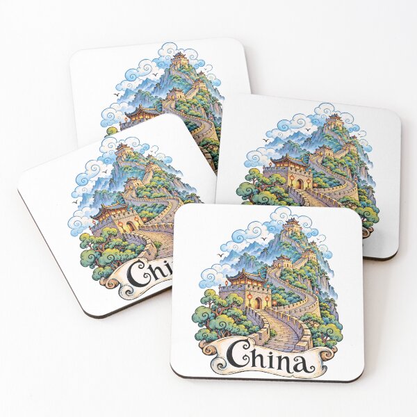 Item preview, Great Wall of China Mountain Travel Illustration designed and sold by EdwinkOne.