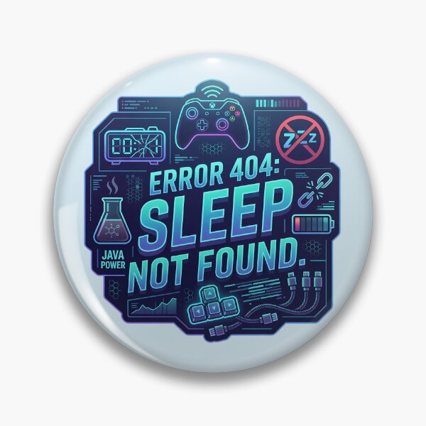 Item preview, Error 404 Sleep Not Found Funny Gamer Gaming Quote designed and sold by MarJul.