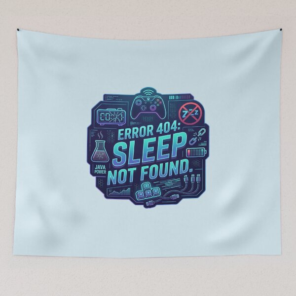 Item preview, Error 404 Sleep Not Found Funny Gamer Gaming Quote designed and sold by MarJul.