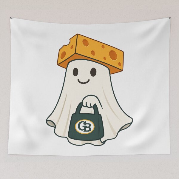 Item preview, Green-Bay Ghost Halloween Cheesehead Trick Or Treat designed and sold by PamfilOancea.