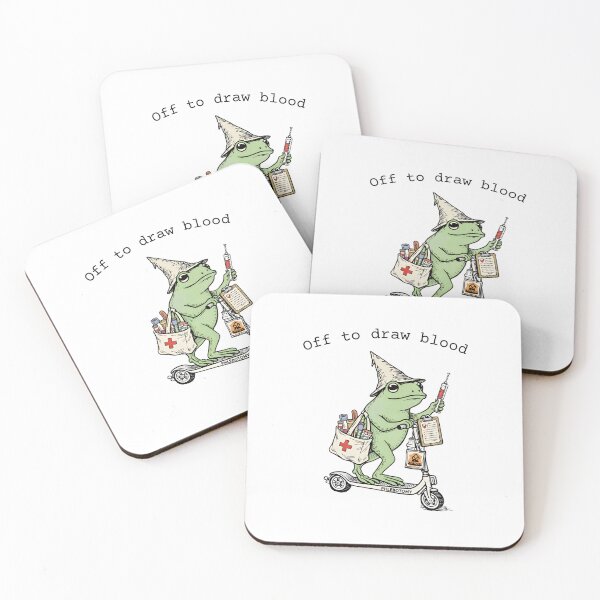 Item preview, Phlebotomy Frog on Scooter - Medical Cartoon Character Design designed and sold by cerima.