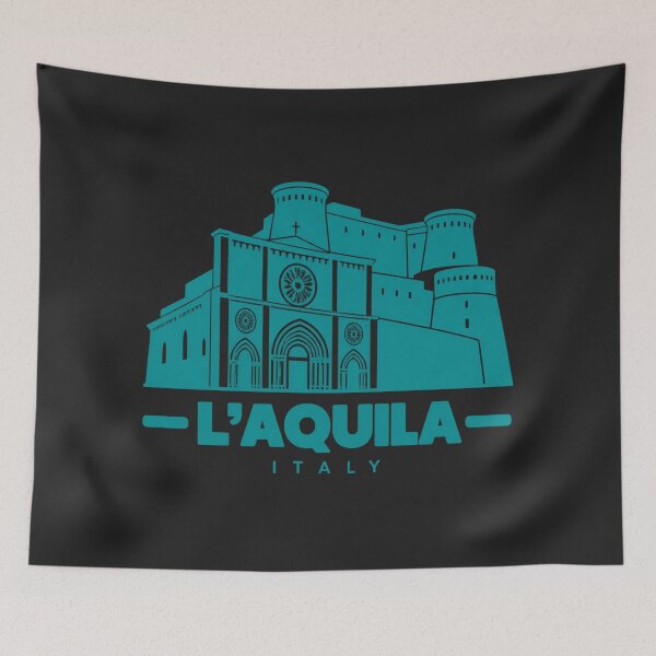 Item preview, L'Aquila Italy Line Art Landmark Poster designed and sold by CMYKStudio.