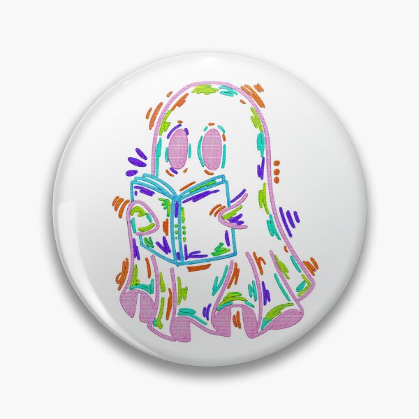 Item preview, Spooky Ghost Reading a Book – Colorful Neon Halloween Art designed and sold by oganespegenh.